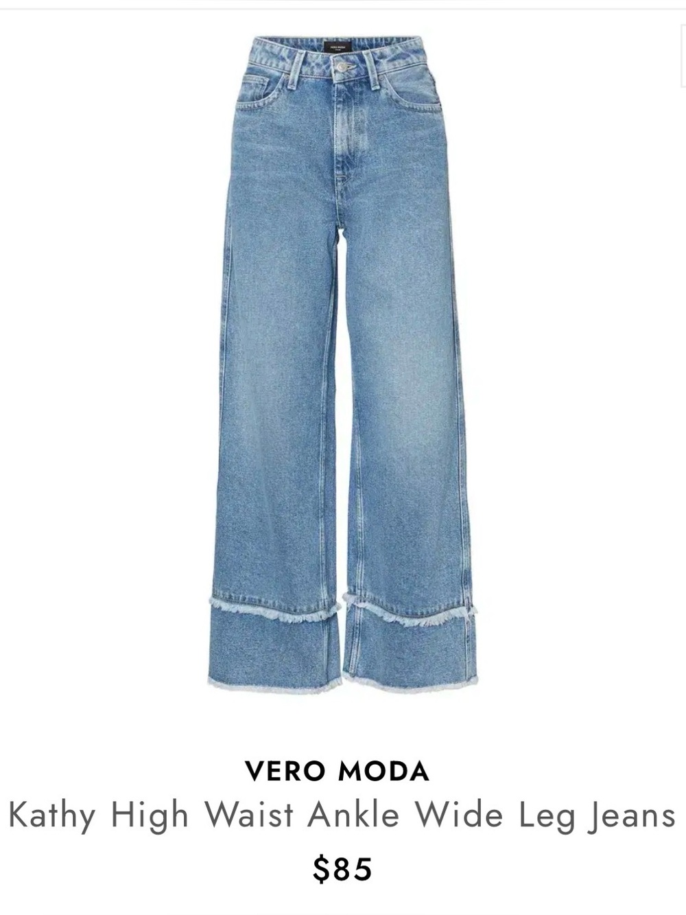 Vero Moda Light Blue High-Waist Wide-Leg Jeans